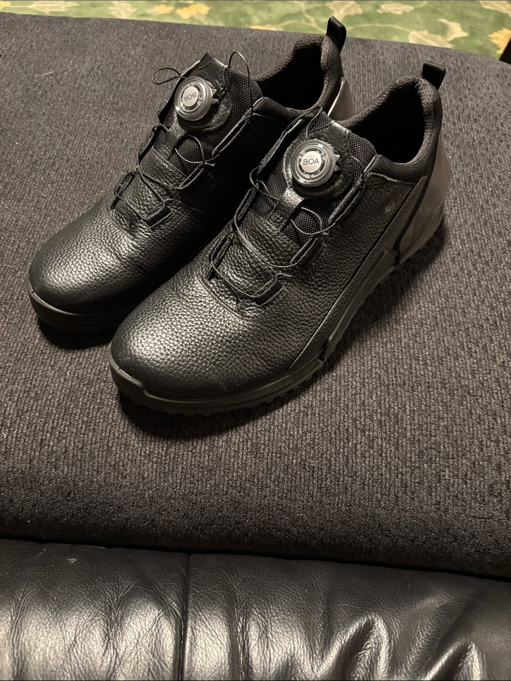 Ecco Men’s Black BOA-Closure Leather Sneakers